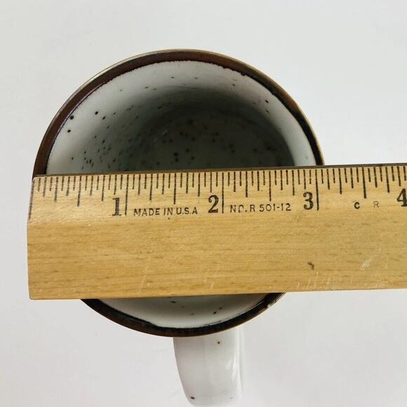 Set 2- Vintage Speckled Stoneware Red Cardinal Bird Ceramic Coffee Mugs Cups Tea - Picture 8 of 12